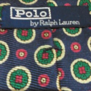 Polo by Ralph Lauren Navy Medallion Silk Tie